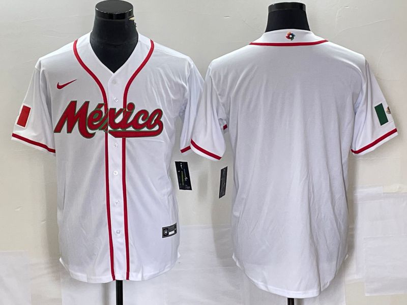 Men 2023 World Cub Mexico Blank White Nike MLB Jersey12->more jerseys->MLB Jersey